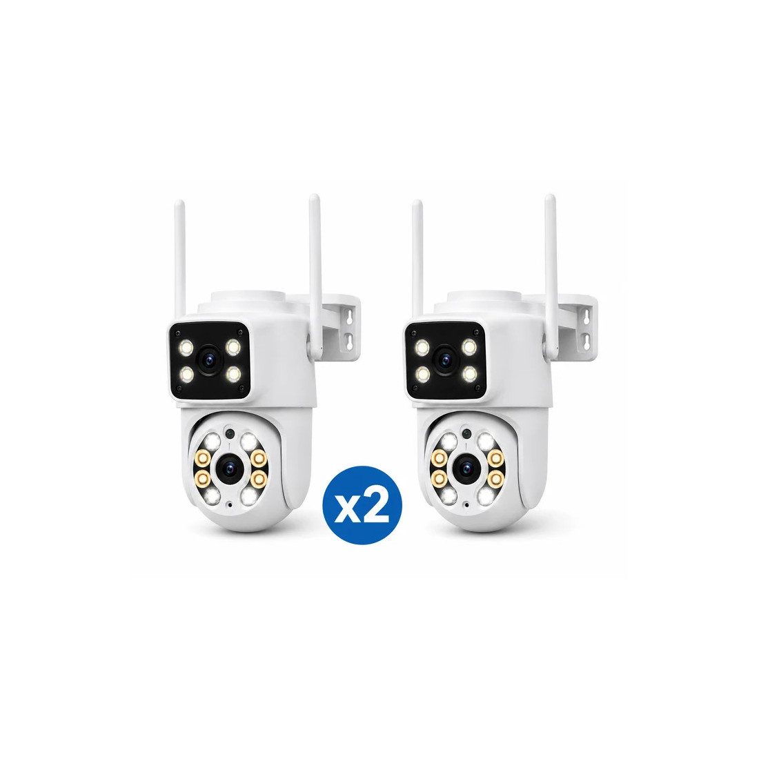 Set 2 x Camera De Supraveghere Dubla Jortan JT-8660, WiFi, Full HD 1080P, Rotire 360°, Vedere Nocturna