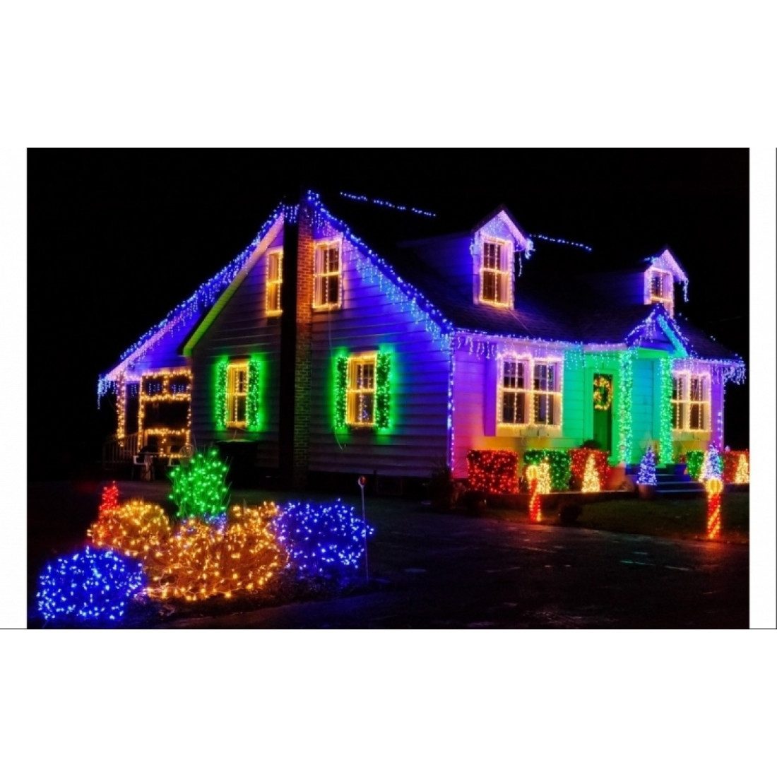 Pachet de 2  instalatii de 12m, interconectabile, 600 LED-uri tip turturi,  franjuri, Craciun, diverse culori, lungime 24m