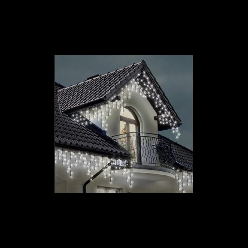 Pachet de 2  instalatii de 12m, interconectabile, 600 LED-uri tip turturi,  franjuri, Craciun, diverse culori, lungime 24m