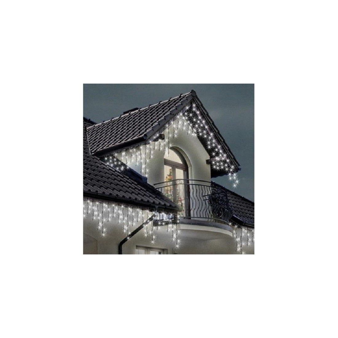 Pachet de 2  instalatii de 12m, interconectabile, 600 LED-uri tip turturi,  franjuri, Craciun, diverse culori, lungime 24m