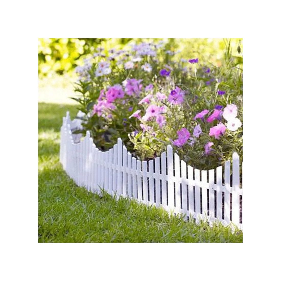 Set 10 garduri decorative din plastic, 60 x 32 cm, ALB