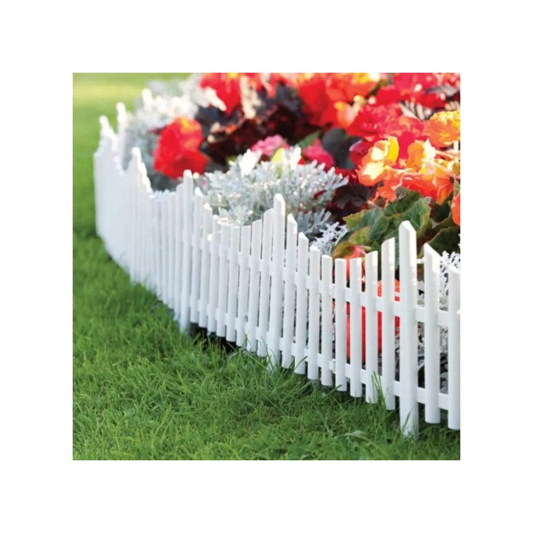 Set 10 garduri decorative din plastic, 60 x 32 cm, ALB