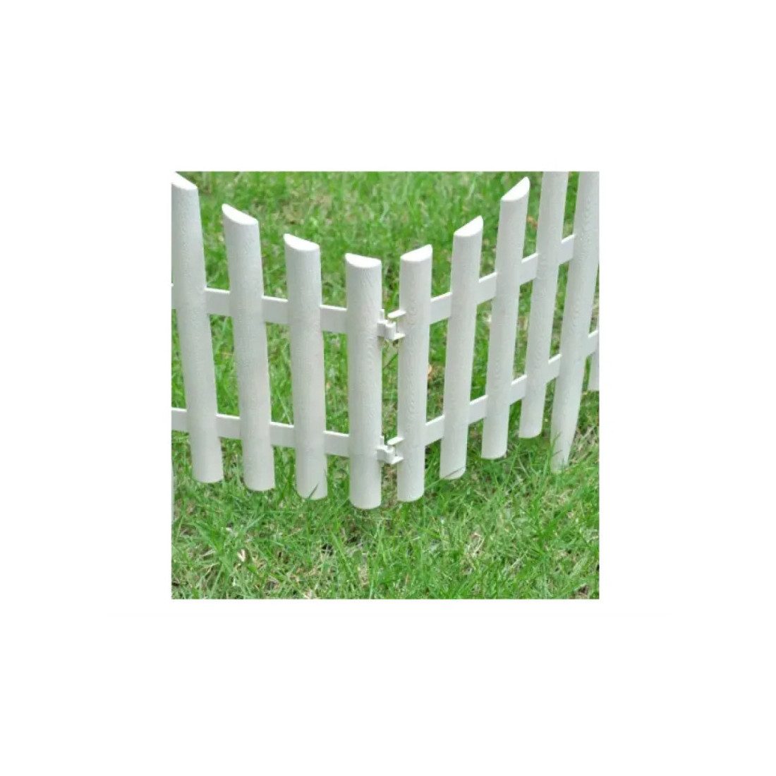 Set 10 garduri decorative din plastic, 60 x 32 cm, ALB