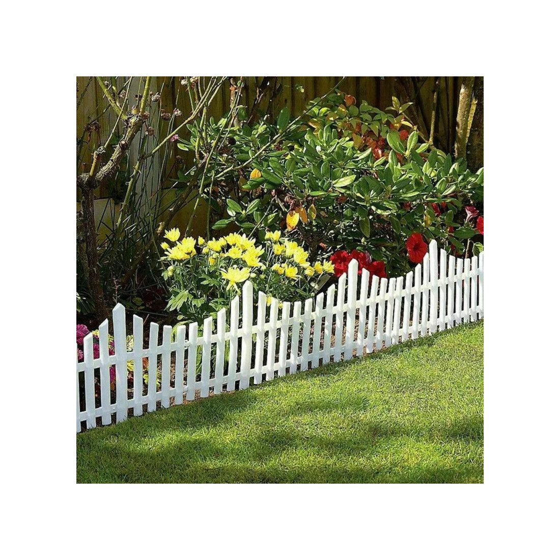 Set 10 garduri decorative din plastic, 60 x 32 cm, ALB