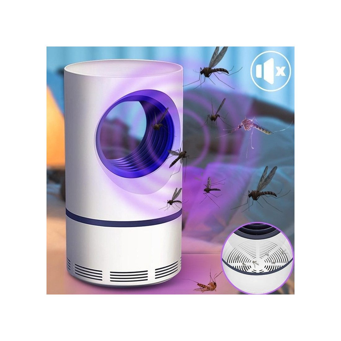 Set 2 x aparat antiinsecte cu lampa UV si aspiratie, Mosquito Killer