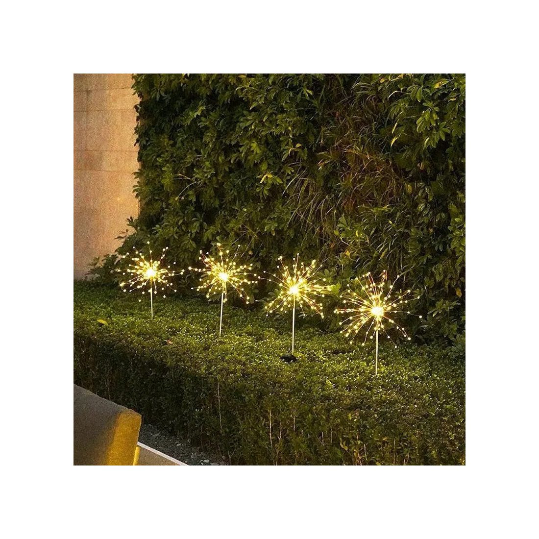 Set 2 x Lampa Solara Artificii cu Suport Metalic, Diverse culori