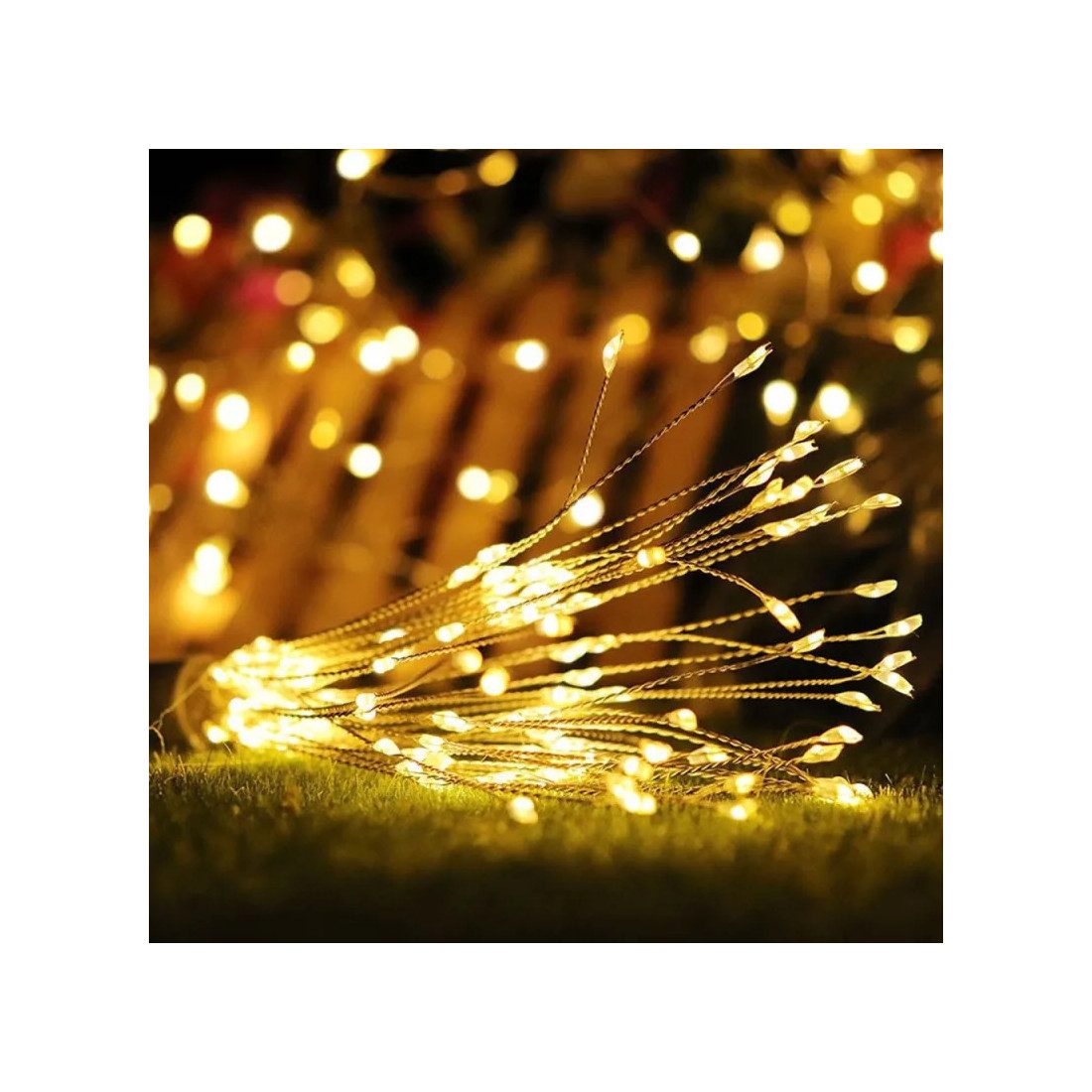 Set 2 x Lampa Solara Artificii cu Suport Metalic, Diverse culori