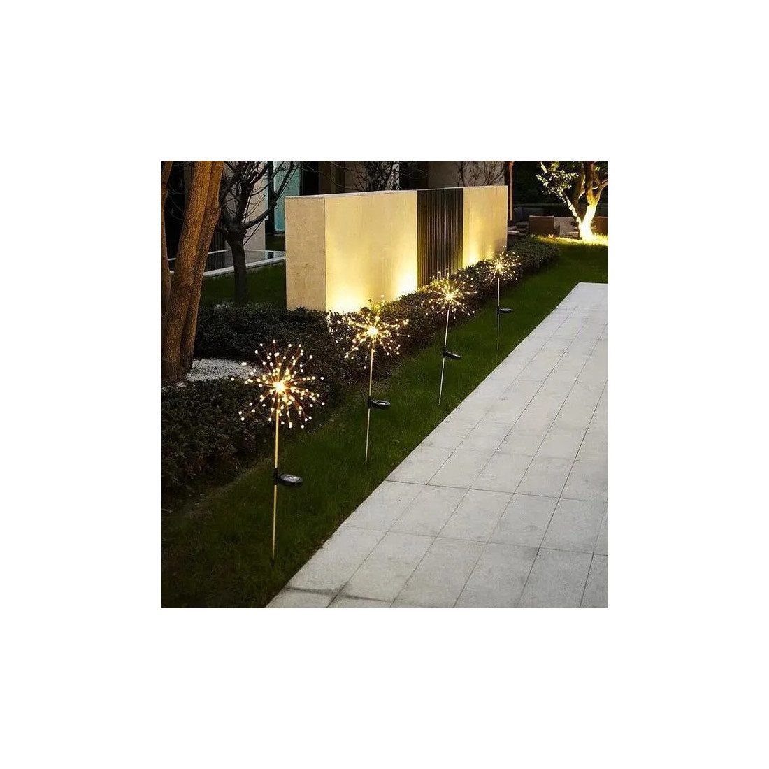 Set 2 x Lampa Solara Artificii cu Suport Metalic, Diverse culori