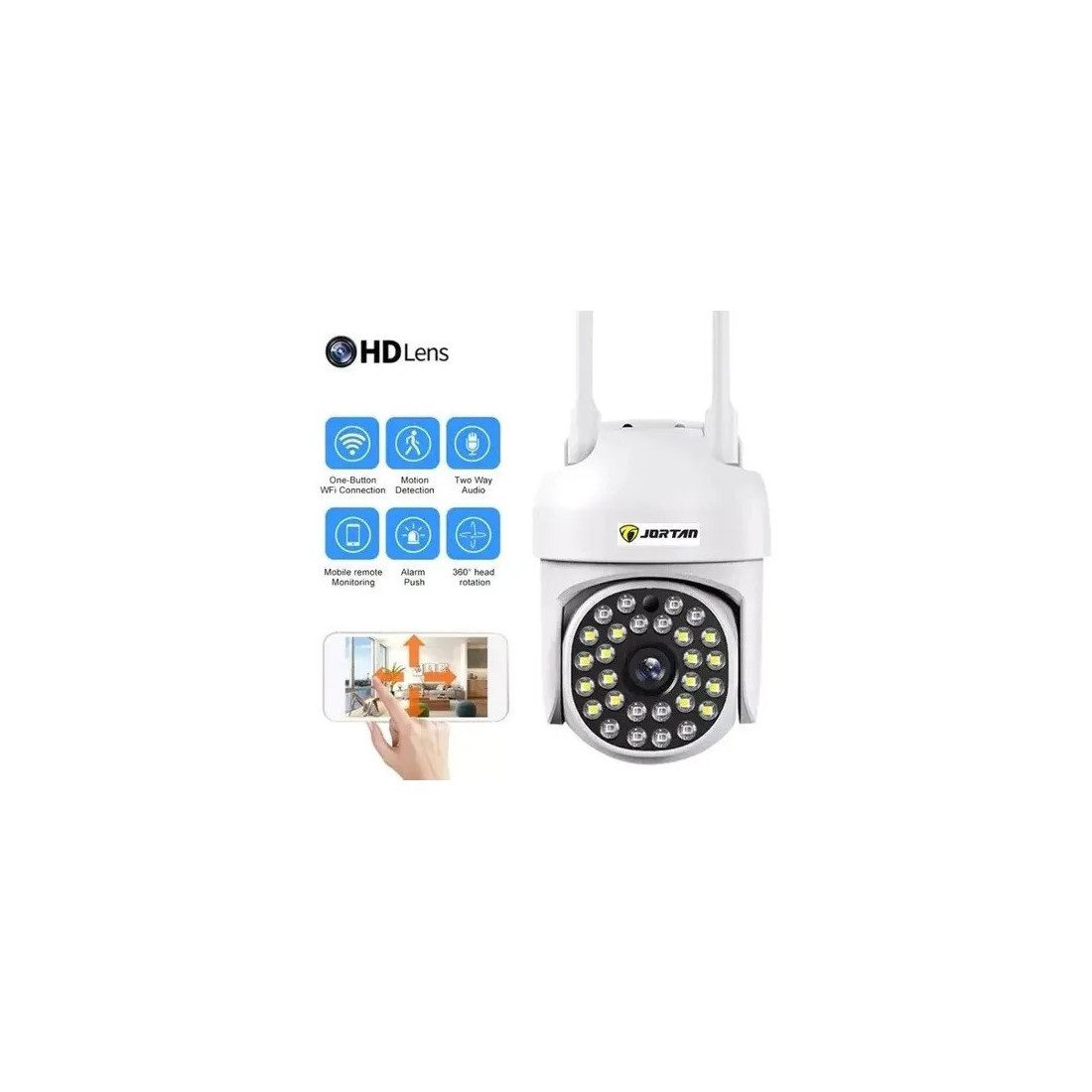 Camera de supraveghere Wifi - JORTAN , JT-8161QJ vizualizare live pe telefon, Viziune Nocturna, Alerta Human ID