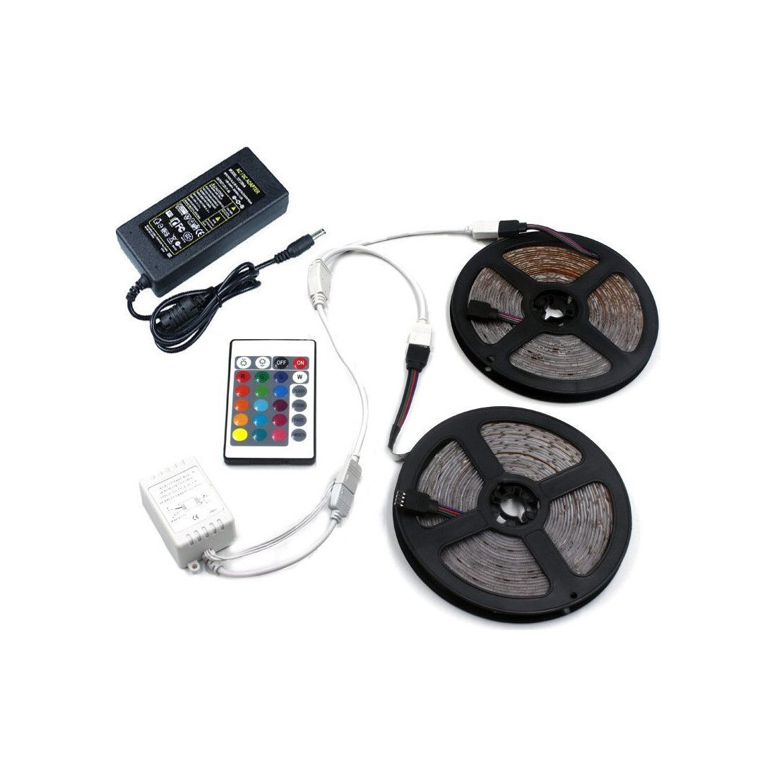 Banda LED SMD 10m , cu telecomanda si joc de lumini, interior