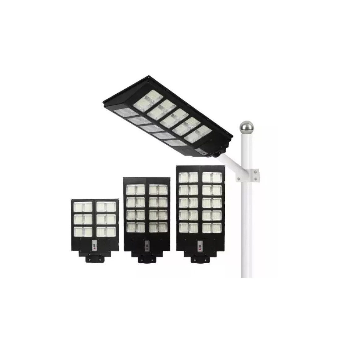 Lampa Solara Dubla Jortan 800W/1000W, 342 LED, Senzor Crepuscular, Telecomanda, Baterie 24000-30000mAh, Picior Metalic