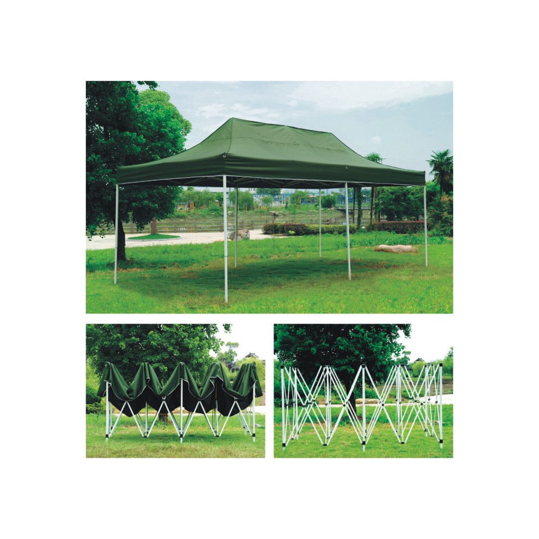Cort pliabil de gradina, sistem acordeon, 3x6m