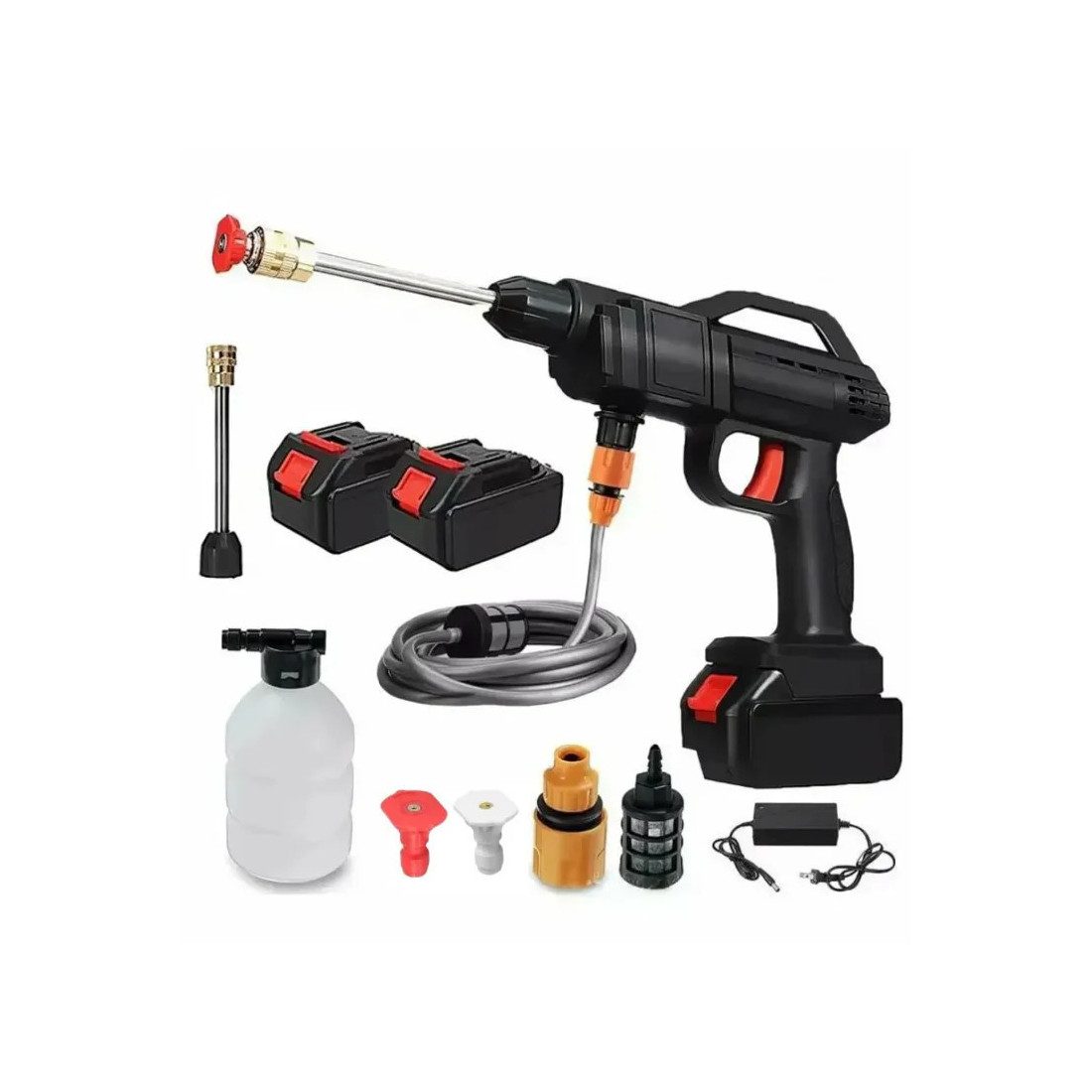 Pistol de spalat cu presiune, 8L/min, cu acumulator de 48Vf, trusa plastic