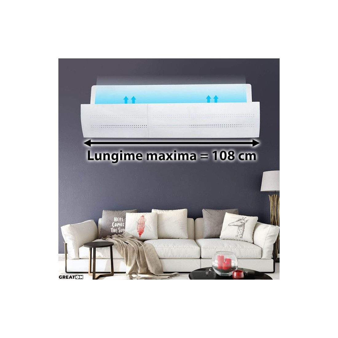 Deflector aer conditionat, reglabil 56-108 cm, prindere cu banda adeziva, compatibilitate universala