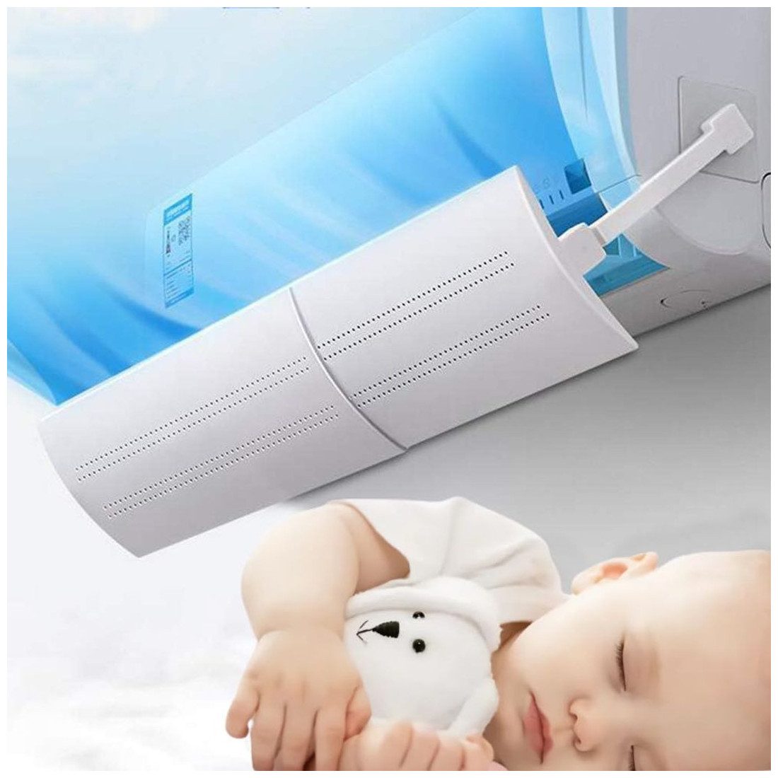 Deflector aer conditionat, reglabil 56-108 cm, prindere cu banda adeziva, compatibilitate universala