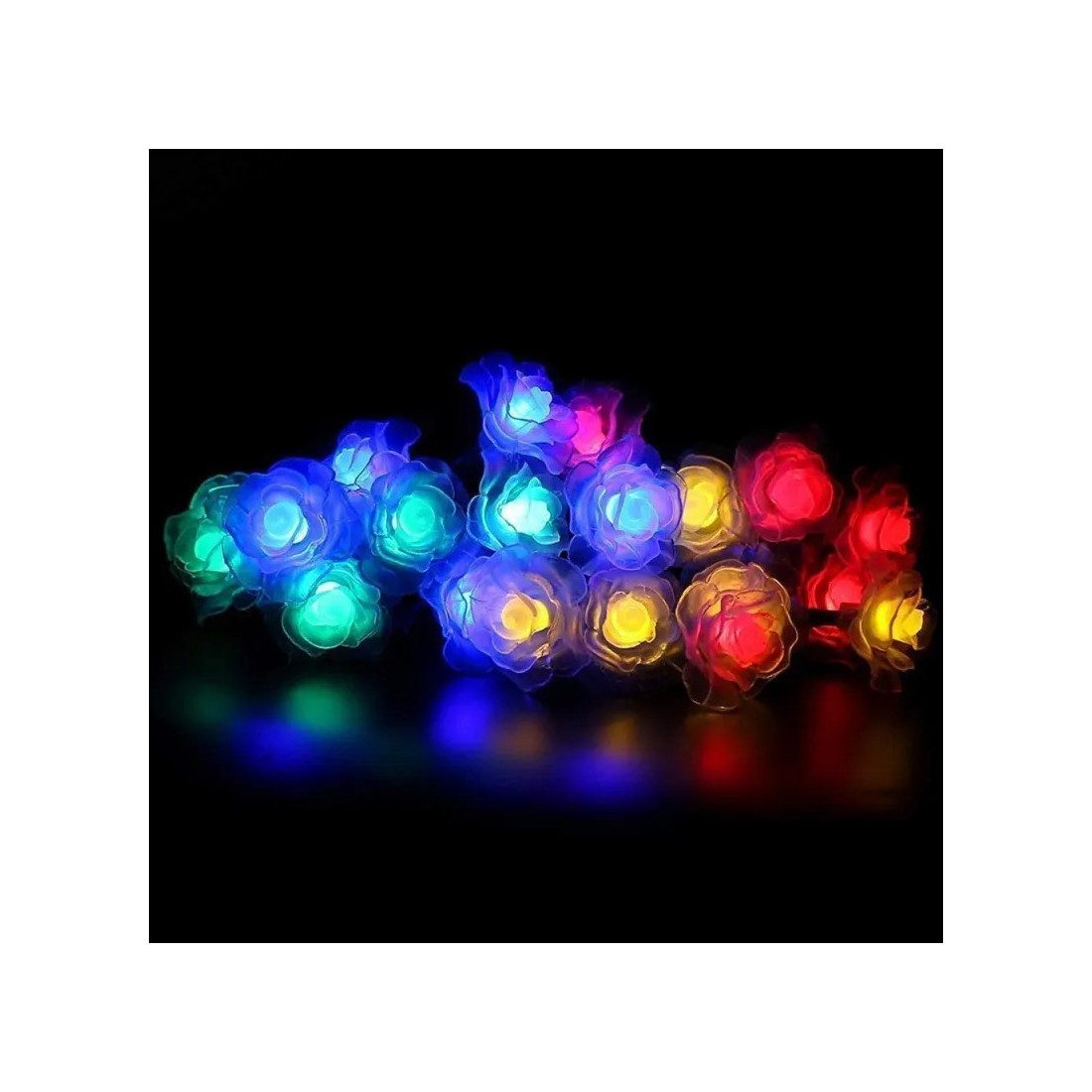 Instalatie solara 50 LED trandafiri, multicolor