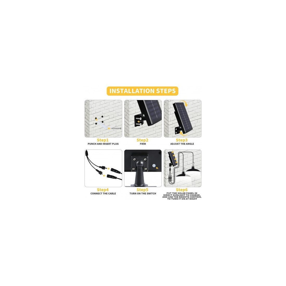 Set 2 Lampi solare cu LED si panou solar, cu telecomanda, IP65, lumina alba