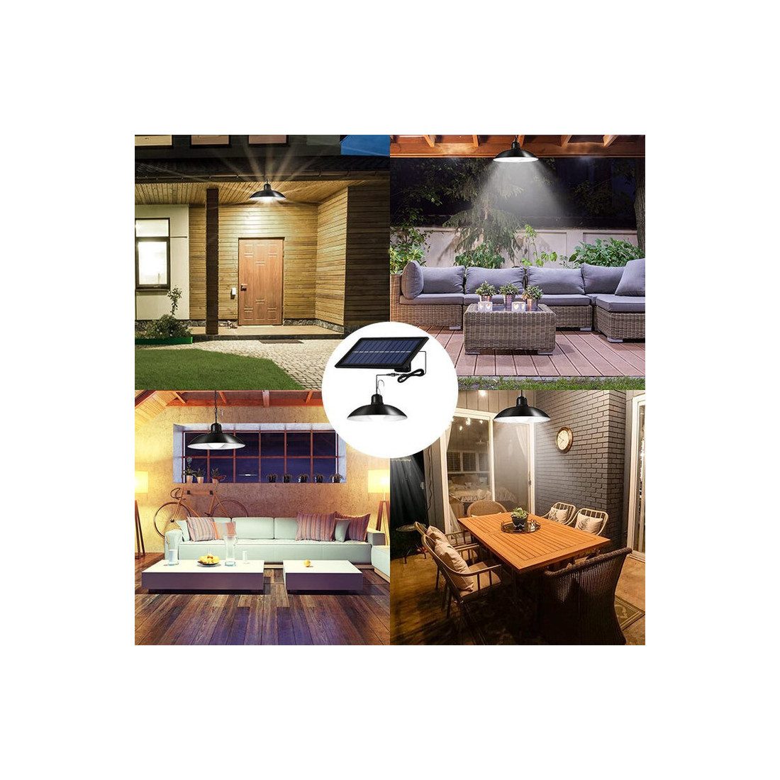 Set 2 Lampi solare cu LED si panou solar, cu telecomanda, IP66, lumina alba
