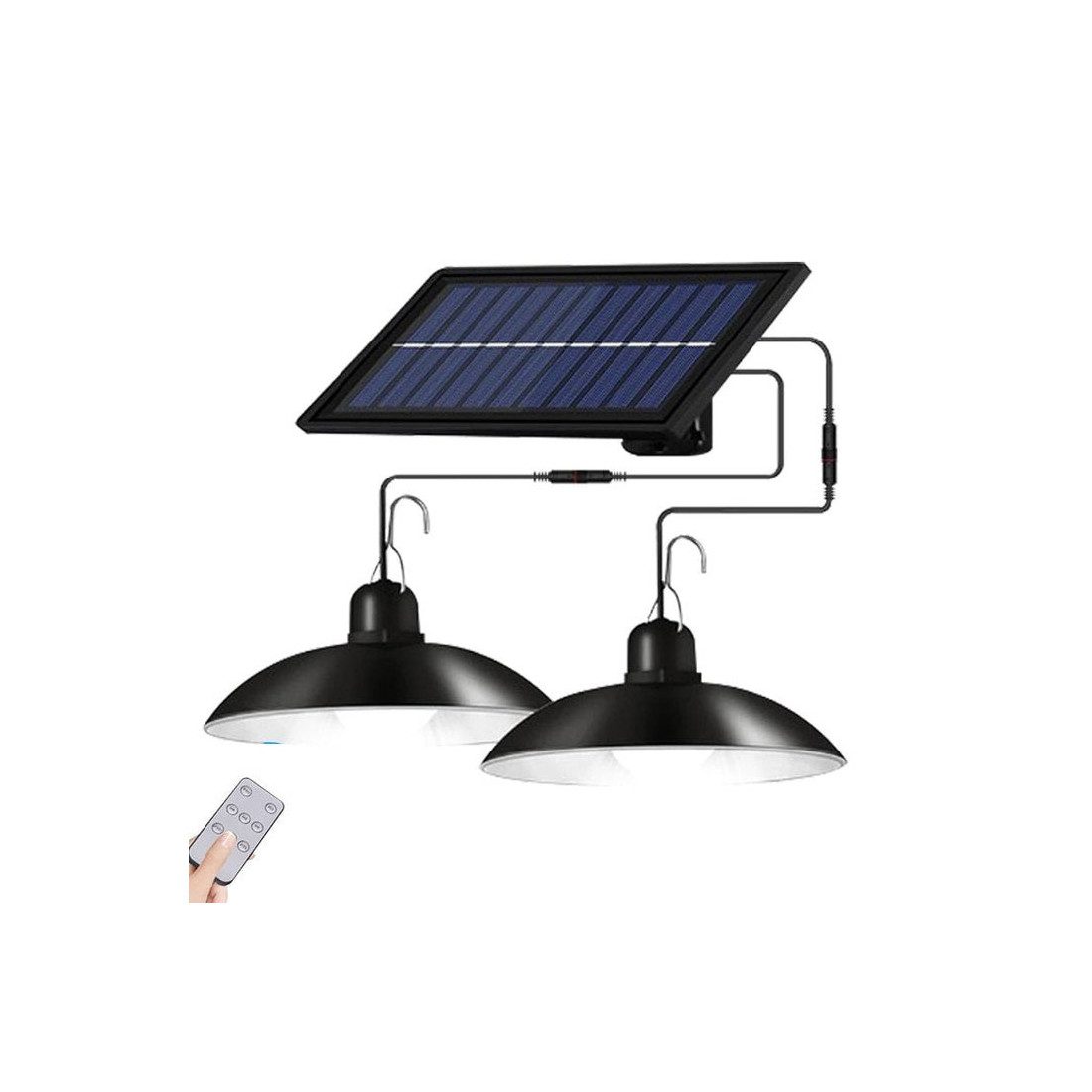 Set 2 Lampi solare cu LED si panou solar, cu telecomanda, IP66, lumina alba