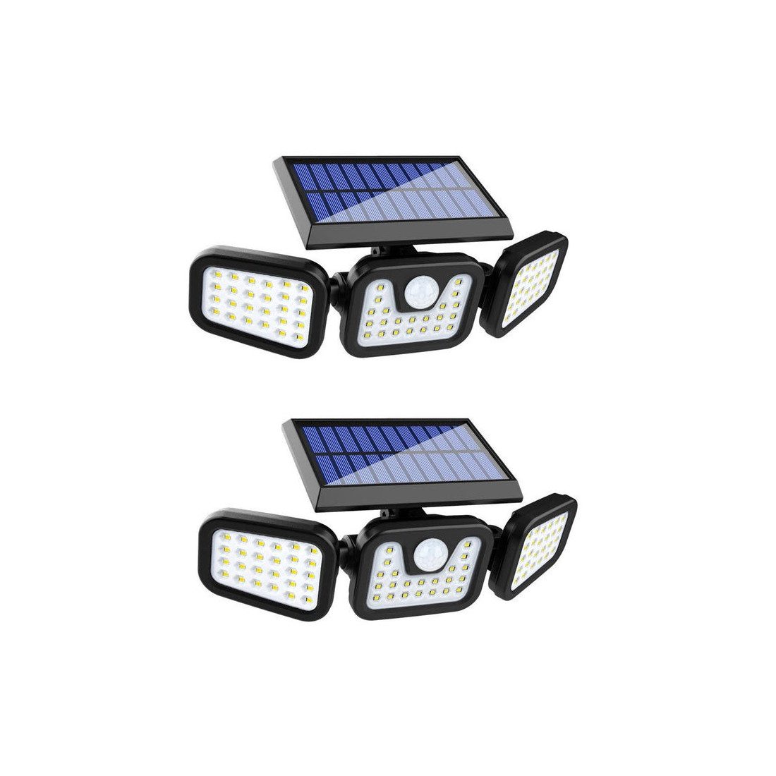 Set 2 Lampi cu incarcare Solara 150W Leduri COB Senzor de Miscare Prindere pe Perete
