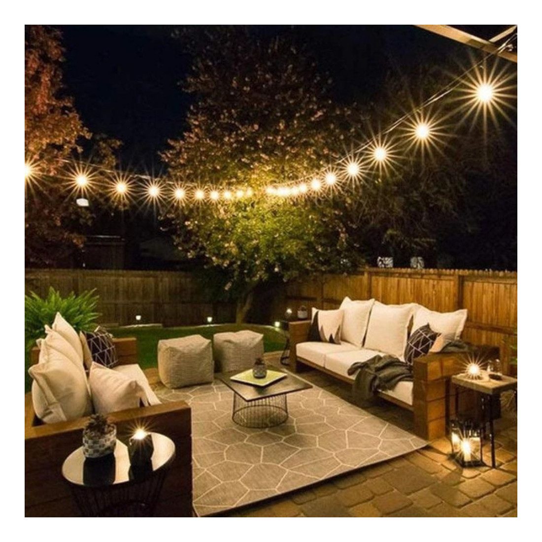 Ghirlanda Luminoasa, 10 Metri cu 10 Becuri, interconectabila, 2 filamente pe bec, 220V
