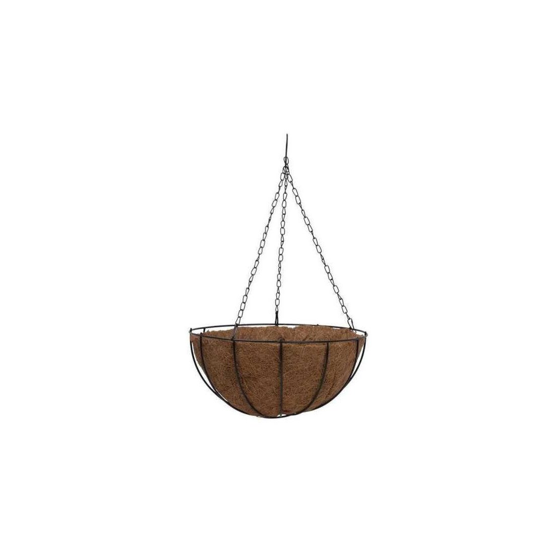 Suport pentru ghiveci cu lant, rotund, Otel, Fibra Cocos, 30x14cm