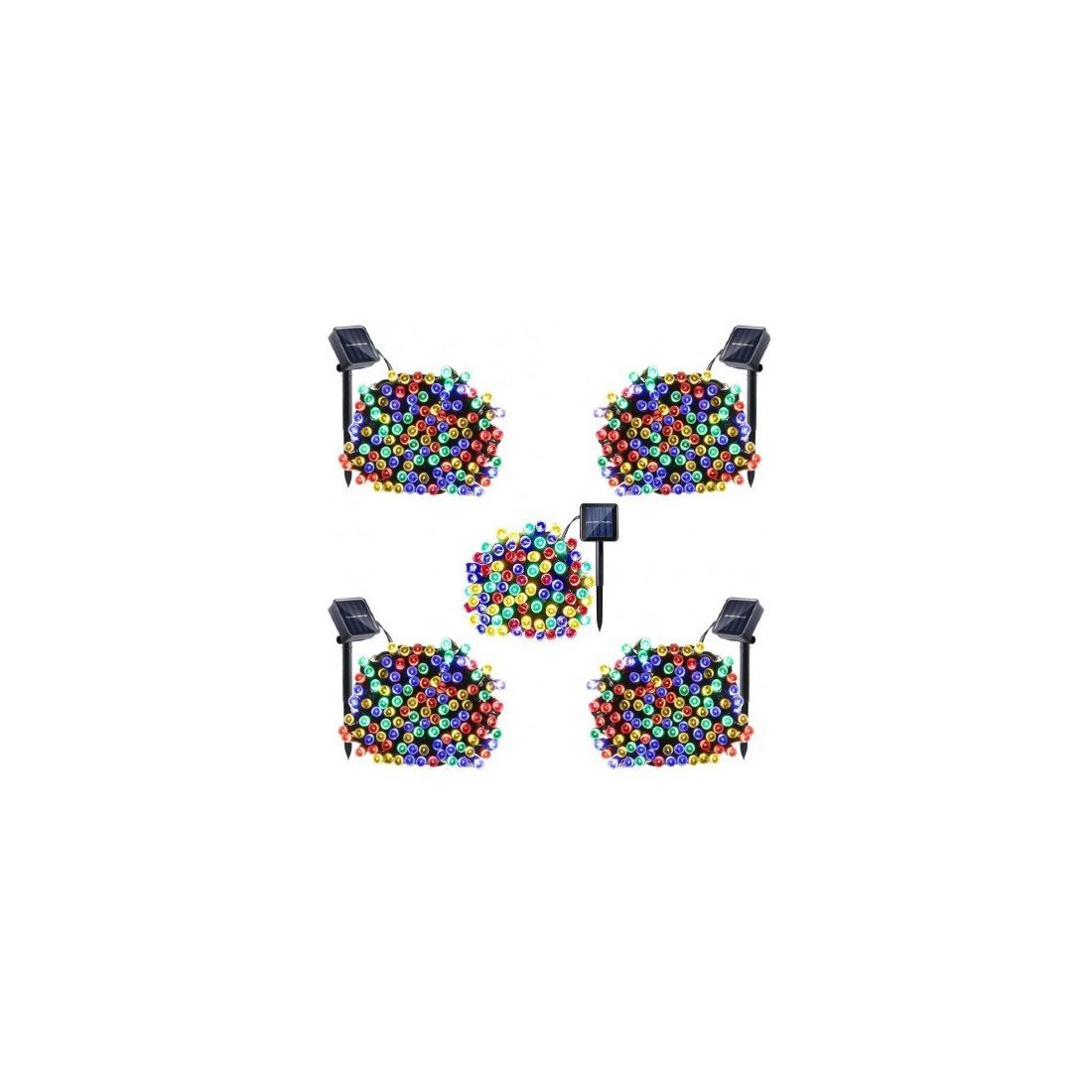 Set 5 x instalatie solara 100 LED, culoare multicolor