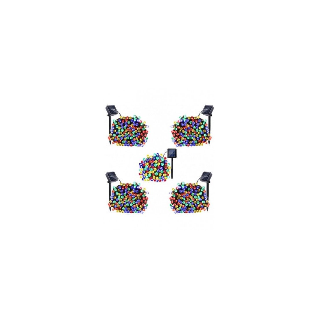 Set 5 x instalatie solara 100 LED, culoare multicolor