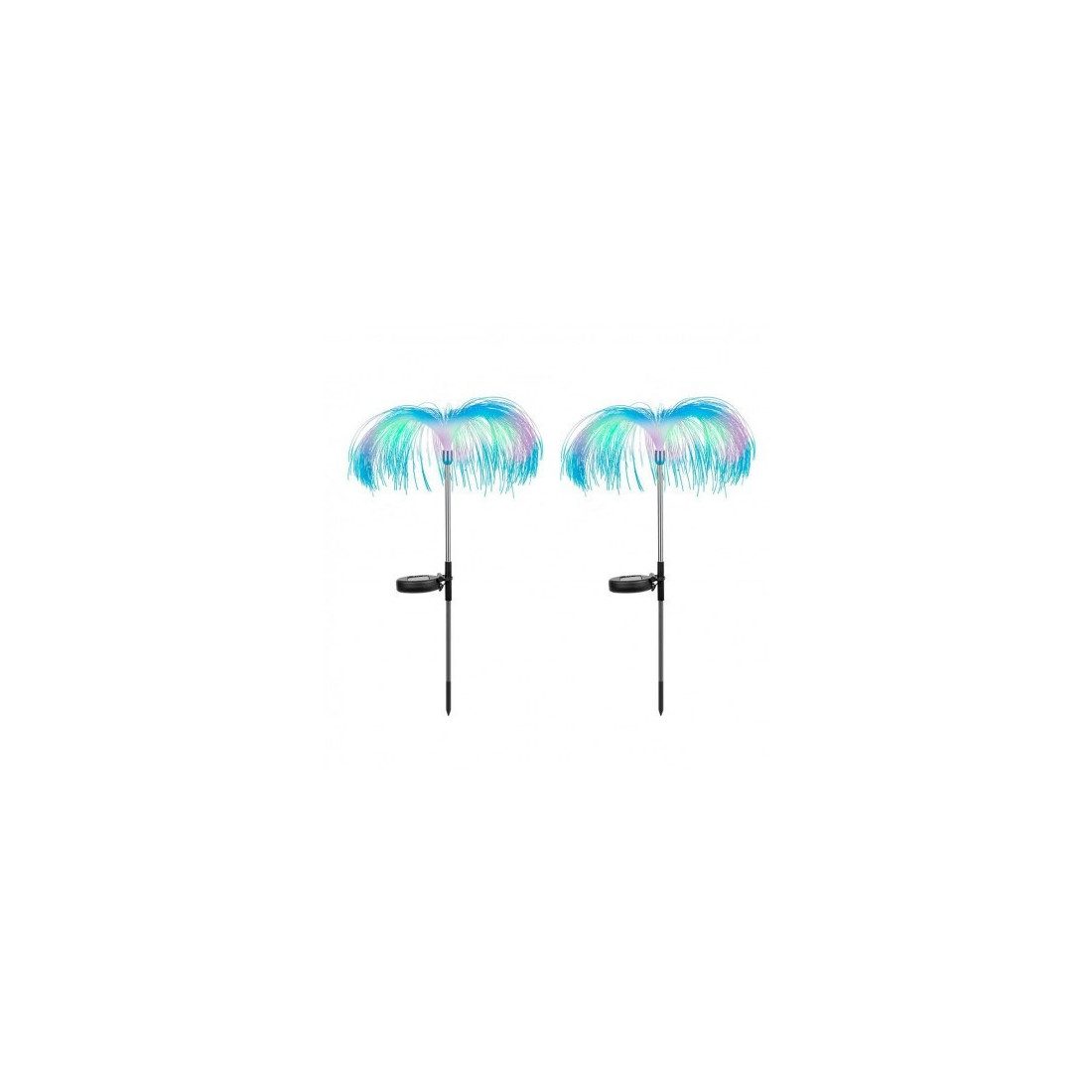 Set 4 x Lampa solara tip meduza cu fibra optica LED RGB