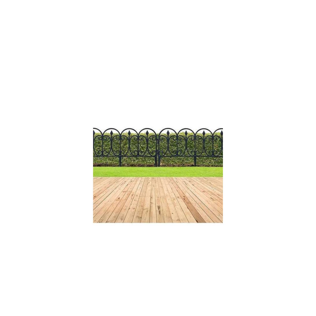 Set 10 garduri decorative pentru gradina 60x32cm, NEGRU