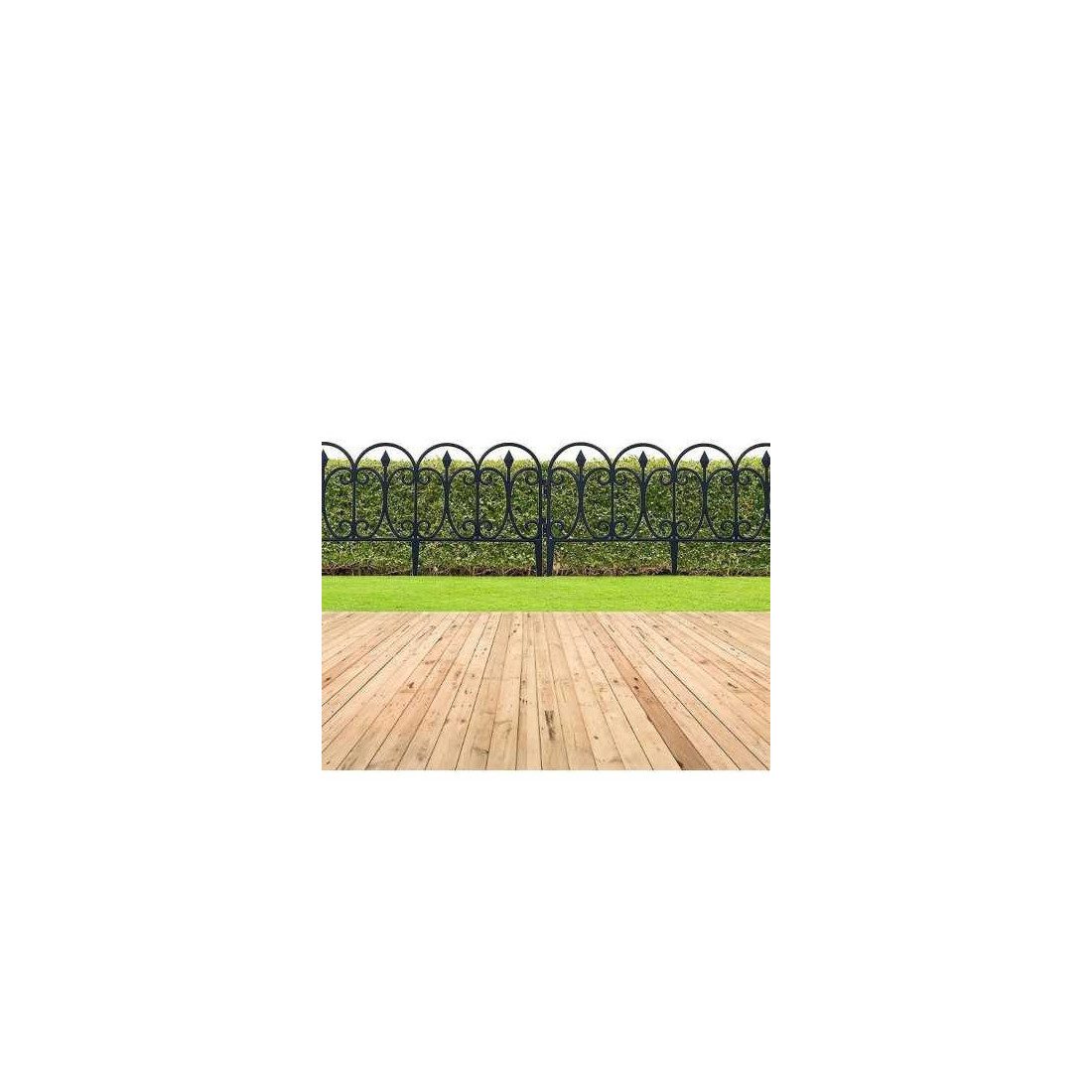 Set 10 garduri decorative pentru gradina 60x32cm, NEGRU