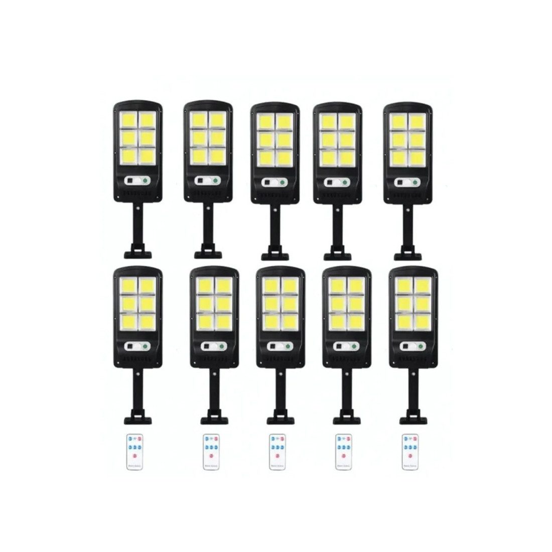Set 10 x  Lampa solara 8 celule, cu incarcare solara, 100W, 160 LED-uri COB, telecomanda