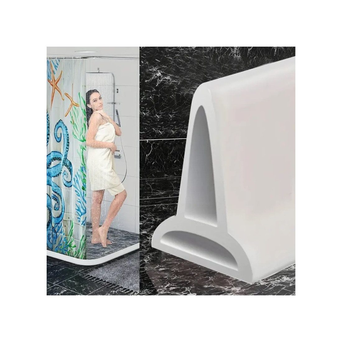 Opritor apa , garnitura silicon flexibil cu banda adeziva, 150cm, alb