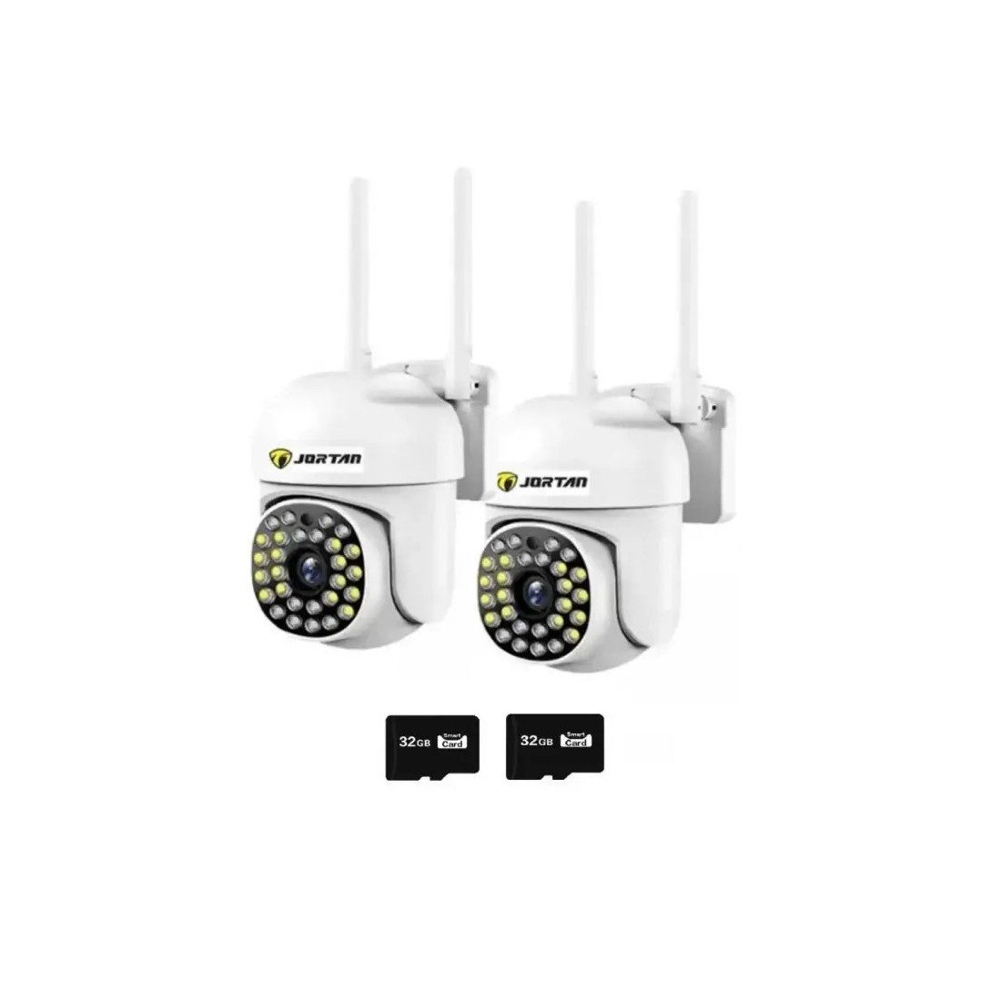Set 2  Camere de Supraveghere IP 360° WiFi Jortan JT-8161QJ, Vizualizare Live pe Telefon, Viziune Nocturnă, Carduri 32GB Incluse