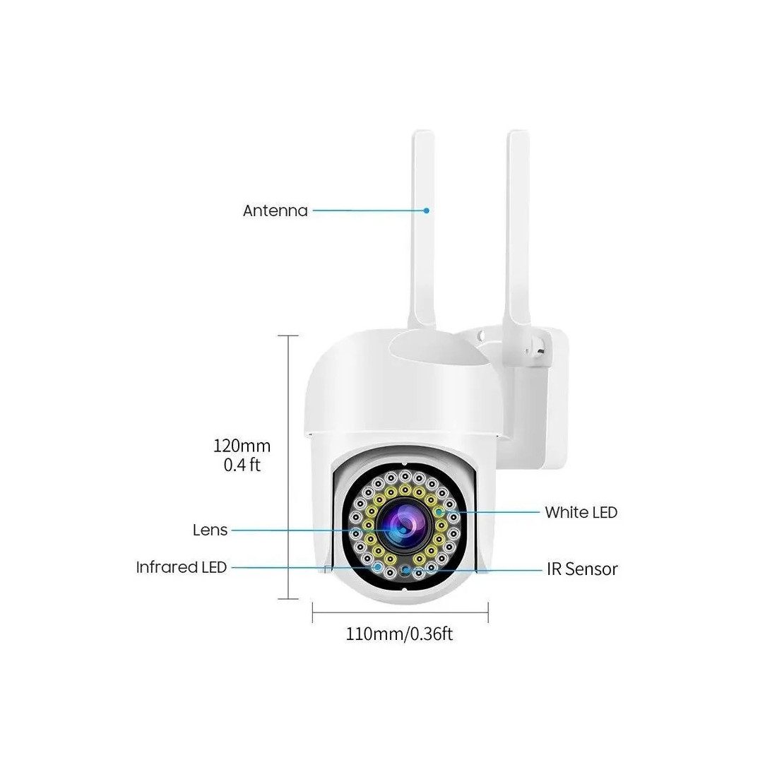 Set 2  Camere de Supraveghere IP 360° WiFi Jortan JT-8161QJ, Vizualizare Live pe Telefon, Viziune Nocturnă, Carduri 32GB Incluse