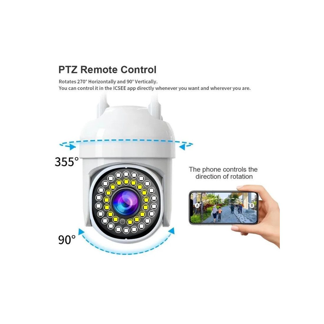 Set 2  Camere de Supraveghere IP 360° WiFi Jortan JT-8161QJ, Vizualizare Live pe Telefon, Viziune Nocturnă, Carduri 32GB Incluse