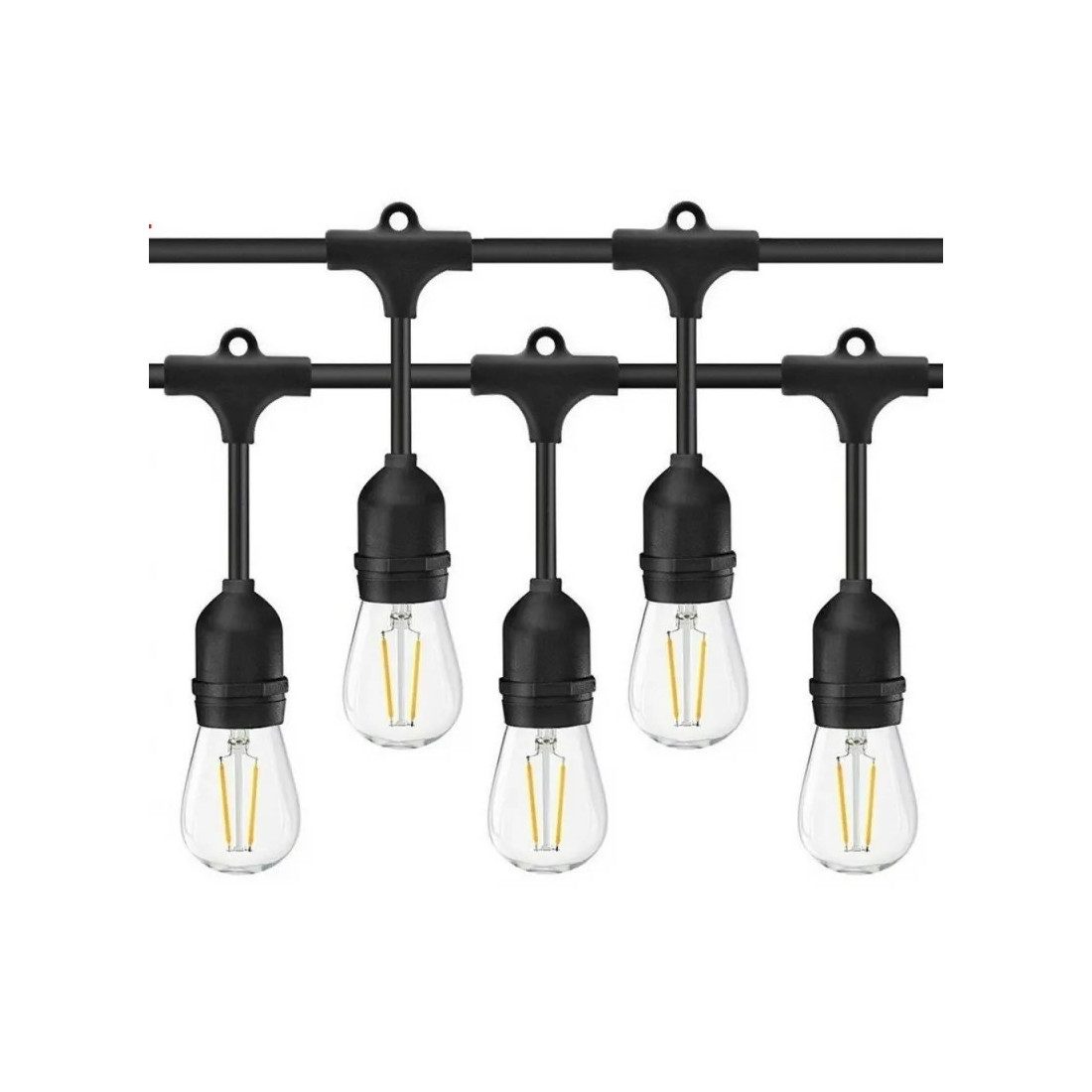 Ghirlanda Luminoasa, 10 Metri cu 20 Becuri, interconectabila, 2 filamente pe bec, 220V, alb cald