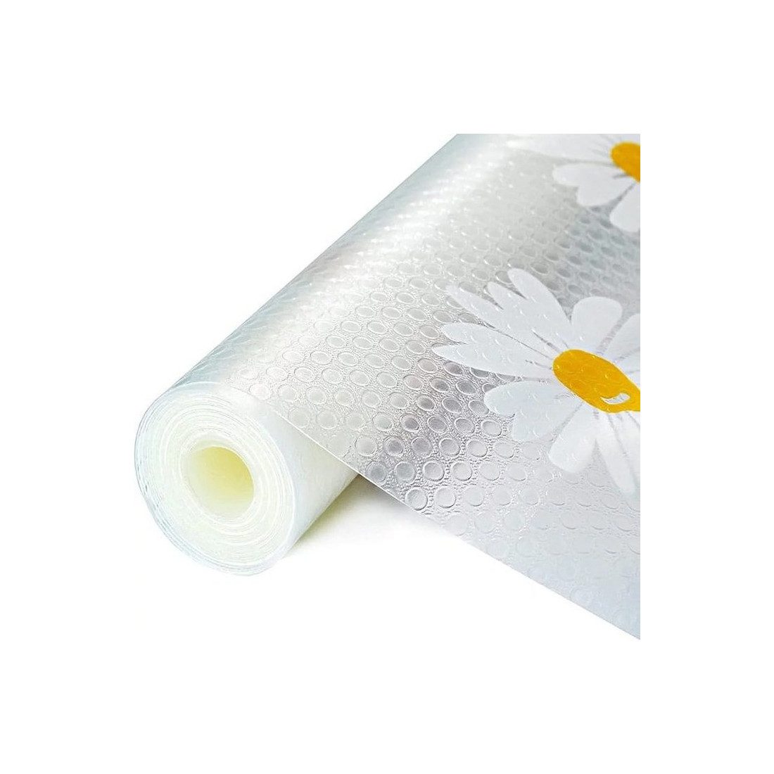 Folie de protectie pentru rafturi cu floricele albe 45 x 300cm