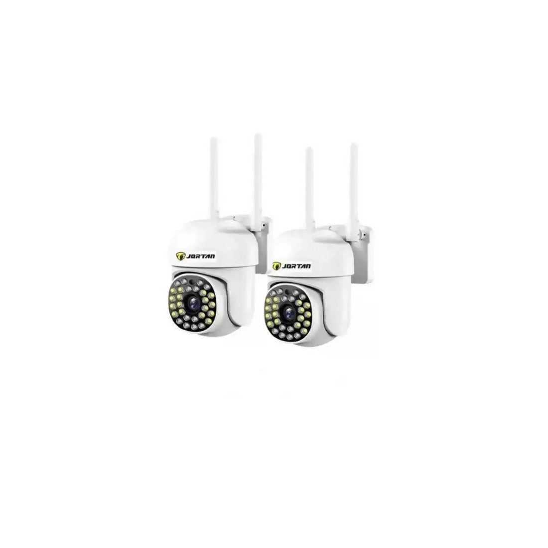 Set 2x Camera Supraveghere WiFi JORTAN JTZ-8161QJ, 2MP, Compacta, Rotire 355°/105°, 28 LED-uri, Vedere Nocturna Color, Waterproof
