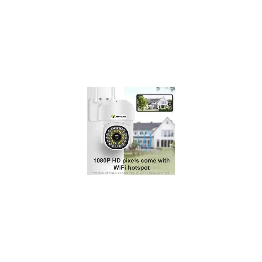 Set 2x Camera Supraveghere WiFi JORTAN JTZ-8161QJ, 2MP, Compacta, Rotire 355°/105°, 28 LED-uri, Vedere Nocturna Color, Waterproof