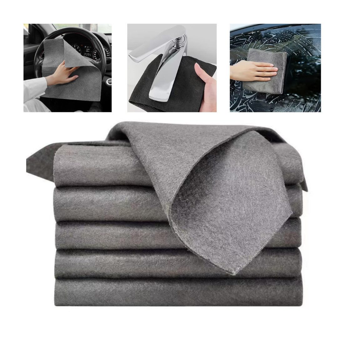Set 10 Lavete Magice, Curatare Fara Scame si Zgarieturi, Material Microfibra, 30x30 cm