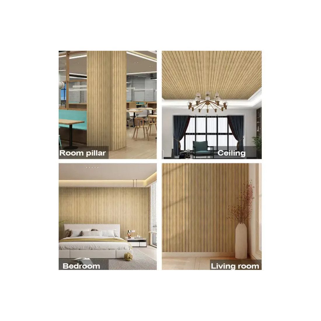  Set 5 x Tapet decorativ autoadeziv, aspect lemn vertical, 30x60cm, model 3D modern, pentru perete interior, imitatie riflaj