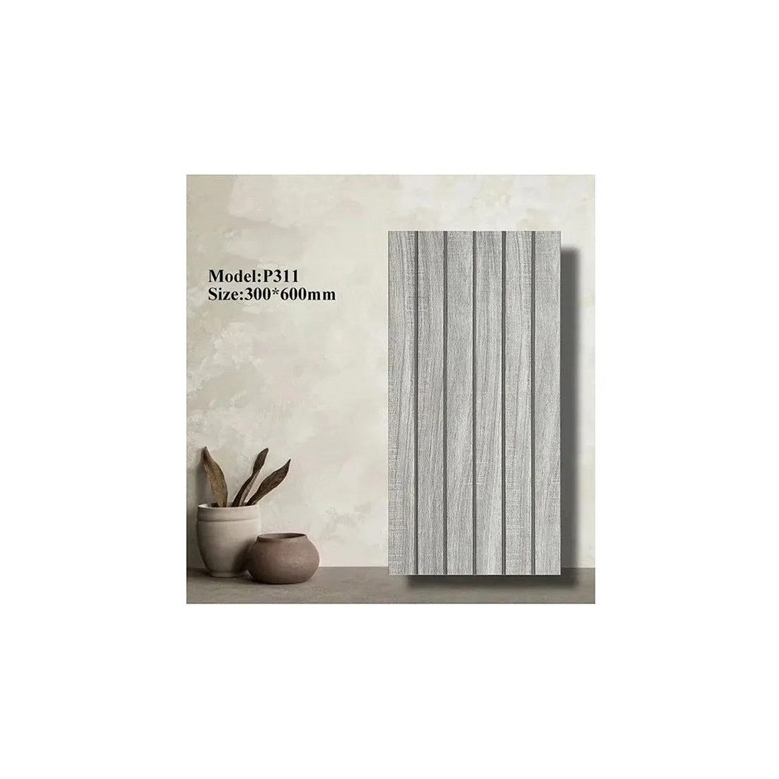  Set 5 x Tapet decorativ autoadeziv, aspect lemn vertical, 30x60cm, model 3D modern, pentru perete interior, imitatie riflaj