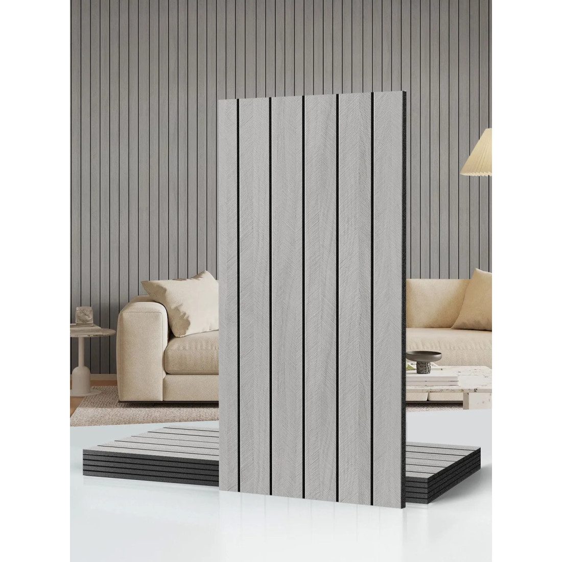  Set 5 x Tapet decorativ autoadeziv, aspect lemn vertical, 30x60cm, model 3D modern, pentru perete interior, imitatie riflaj