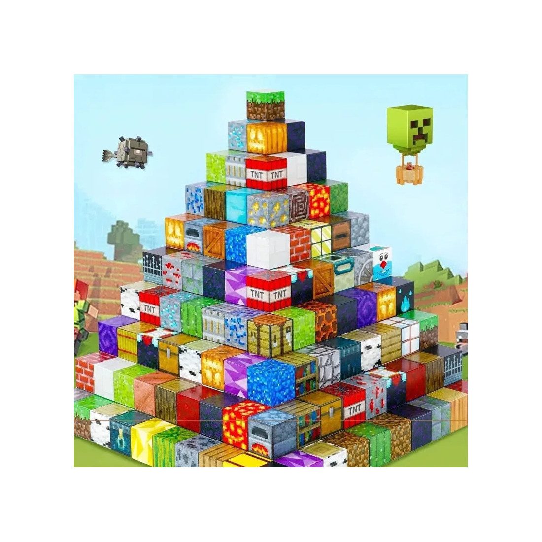 Set 80 Cuburi Magnetice "Mega-Varietate" – Modele Mixte și Unice