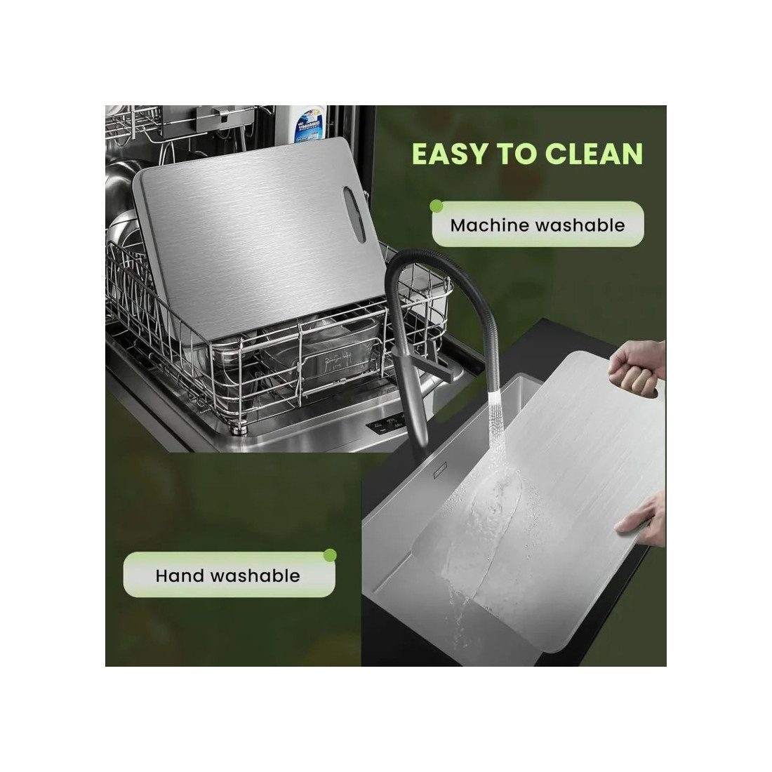 Set 3 tocătoare din inox, impermeabile, cu utilizare pe ambele fețe – 34×23 / 30×20 / 24×15 cm