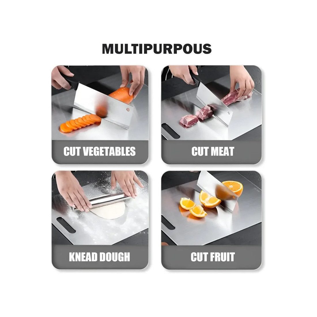 Set 3 tocătoare din inox, impermeabile, cu utilizare pe ambele fețe – 34×23 / 30×20 / 24×15 cm