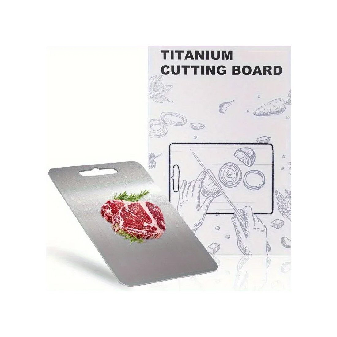 Set 3 tocătoare din inox, impermeabile, cu utilizare pe ambele fețe – 34×23 / 30×20 / 24×15 cm