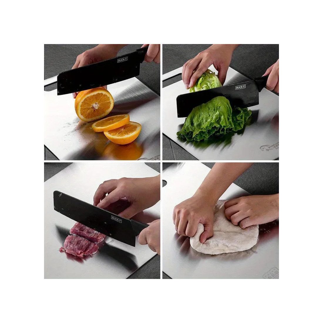 Set 3 tocătoare din inox, impermeabile, cu utilizare pe ambele fețe – 34×23 / 30×20 / 24×15 cm