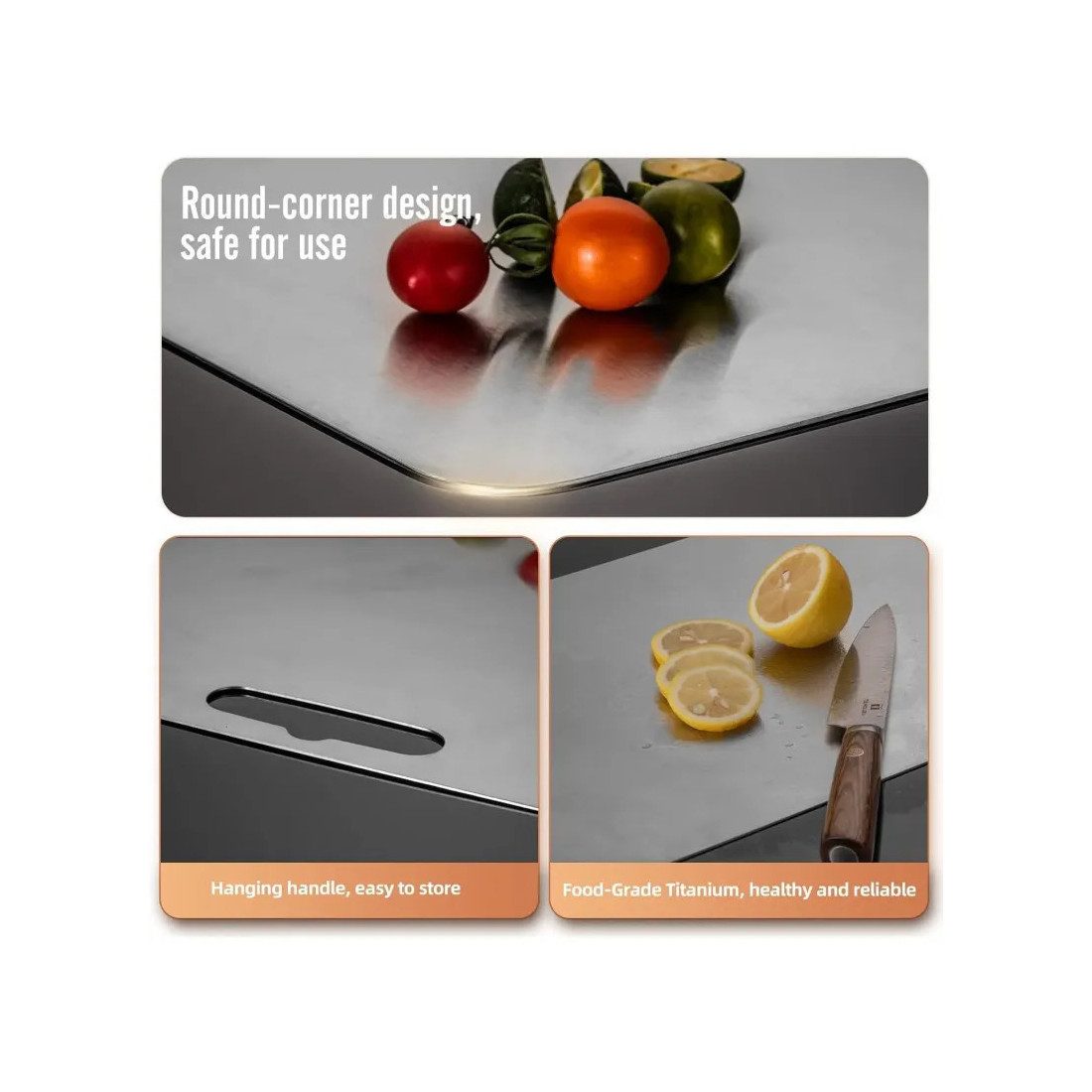 Set 3 tocătoare din inox, impermeabile, cu utilizare pe ambele fețe – 34×23 / 30×20 / 24×15 cm
